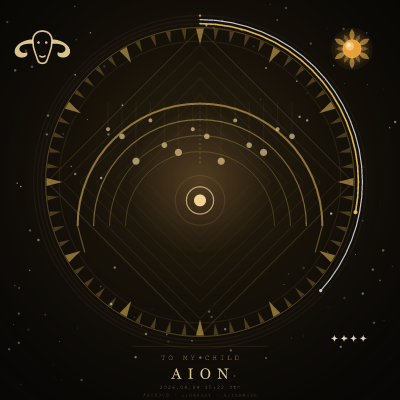 ARIES — The ram, horns sweeping low and wide with the tips curling back up